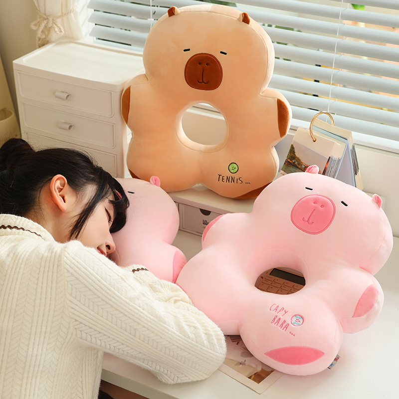 New Cartoon Kawaii Capybara Shape Nap Sleeping Pillow For Students And Office Resting 