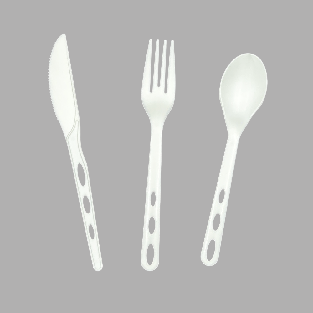 New arrivals SY-08-FO 6.6inch/168mm Natural biodegradable bulk CPLA fork light-weight series CPLA cutlery