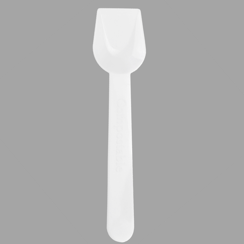 SY-18-CS 3.8inch/96mm Composatble Customized Ice Cream spoon in bulk package.