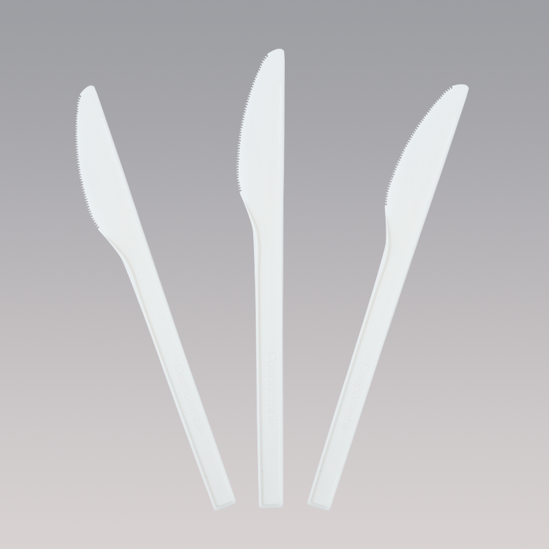 Quanhua SY-16-KN, cuchillo CPLA de 6,7 pulgadas/171 mm, utensilios para comer biodegradables y compostables