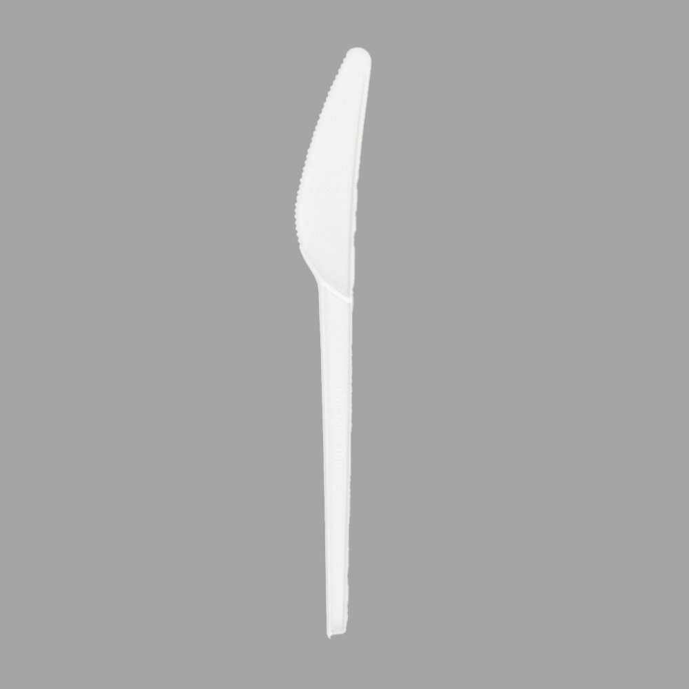 Quanhua SY-001, 6,5 inča/165 mm CPLA nož, jednokratni ekološki prihvatljiv pribor za jelo od kukuruznog škroba.