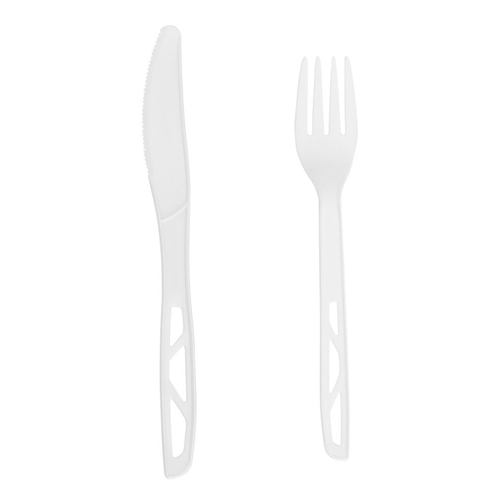  Quanhua SY-017-FKN، CPLA چاقو ۽ ڪانٽو.  CPLA Biodegradable Cutlery سيٽ.
