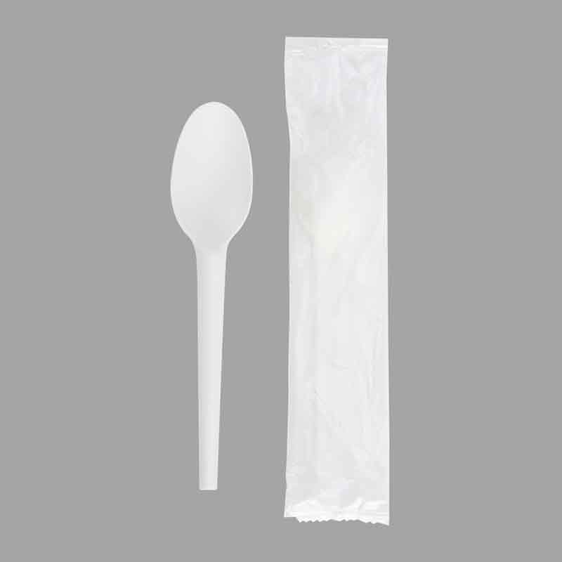 Quanhua SY-16-SP-I confezionato singolarmente, cucchiaio CPLA da 6,5 ​​pollici/165 mm, utensili da cucina biodegradabili e compostabili