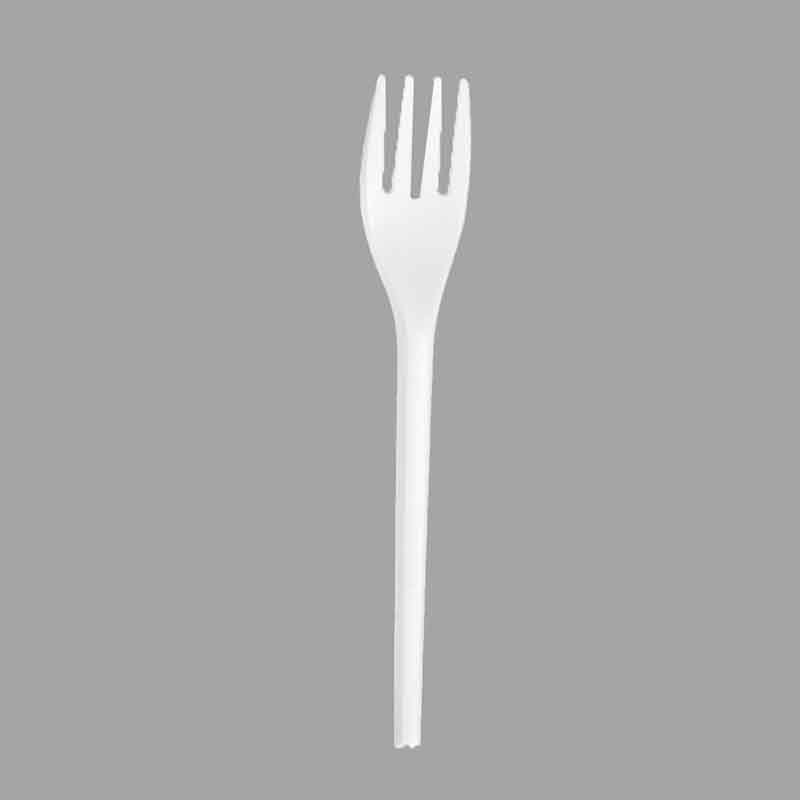 SY-002 6.3inch/160mm white compostable fork in bulk package