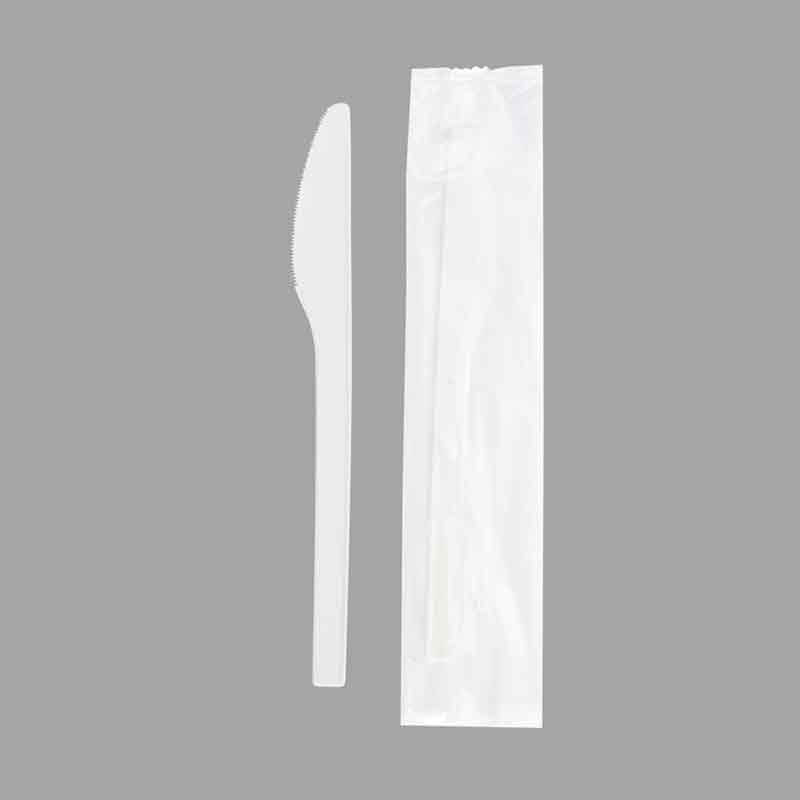 Quanhua emballé individuellement SY-16-KN-I, couteau CPLA 6,7 pouces/171 mm, ustensiles de cuisine biodégradables et compostables