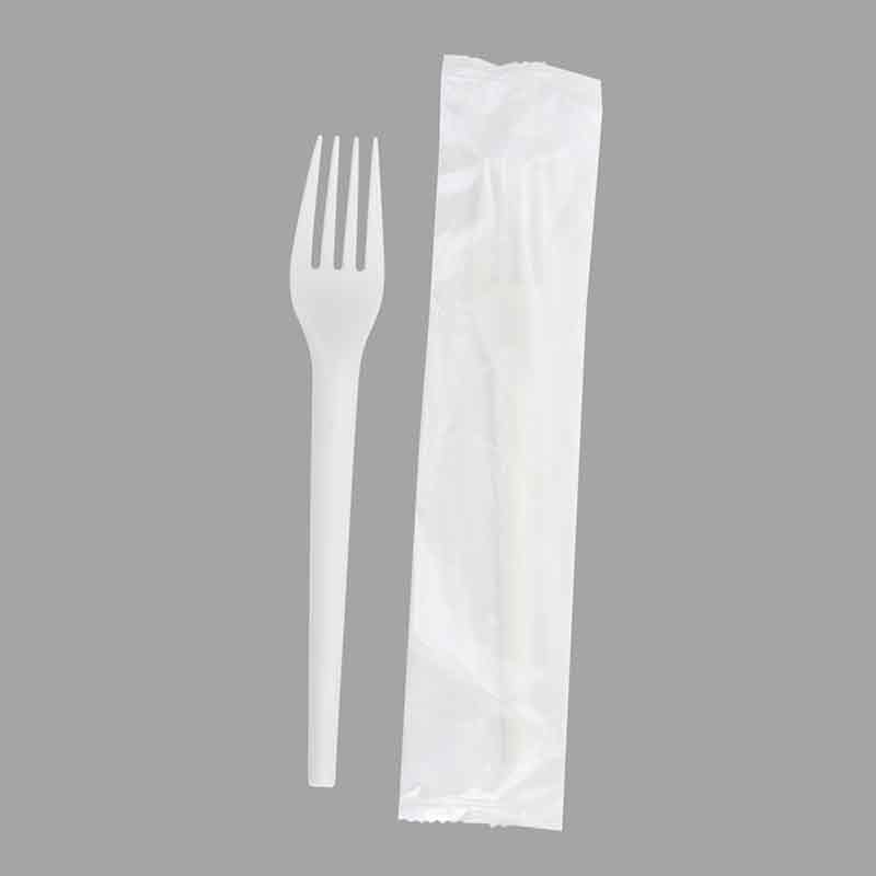 Quanhua SY-16-FO-I embalado individualmente, garfo CPLA de 6,7 polegadas/171 mm, utensílios para comer biodegradáveis ​​e compostáveis