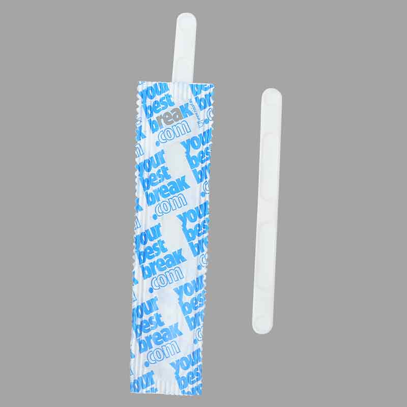 Quanhua SY-24-CS-I, Individually wrapped CPLA coffee stirrer for hot drinks cocktail coffee Disposable ECO friendly h...