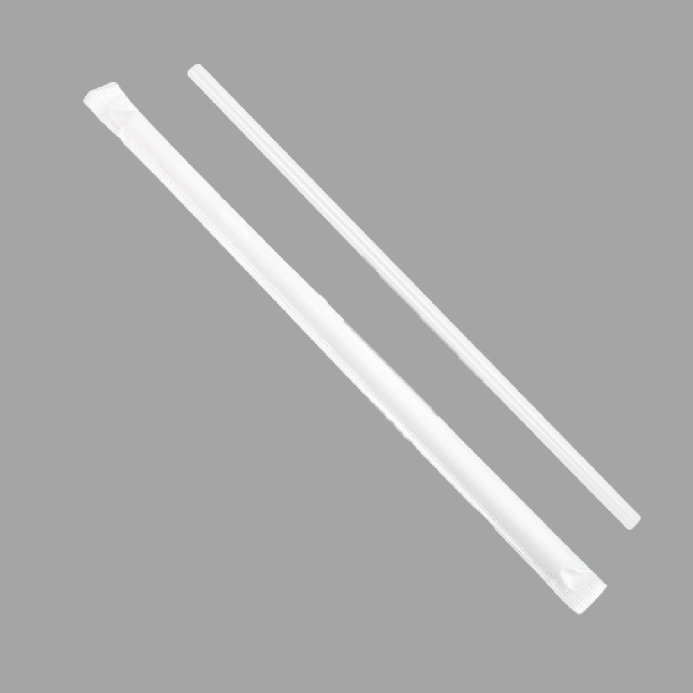 QH-ST-7 Φ7 x 250 mm PLA drinking straw in bulk package.