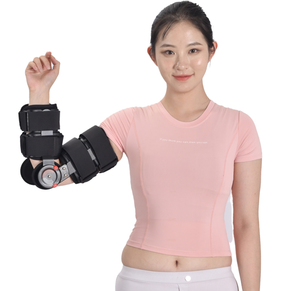 Support de fixation d'articulation du coude réglable pour le soutien postopératoire et le stabilisateur des fractures postérieures du coude. Écharpe de bras médicale réglable