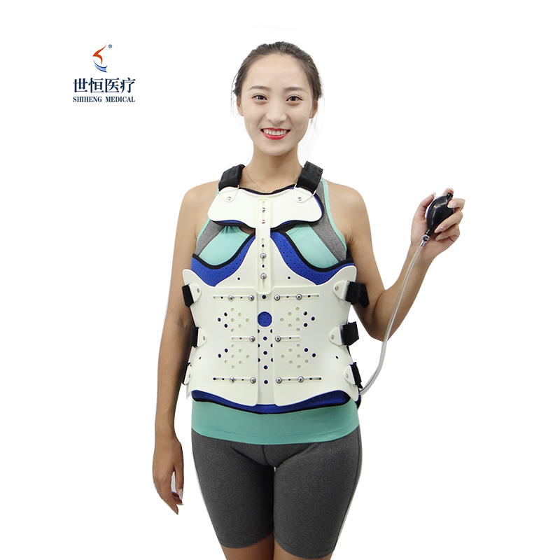 Breathable thoracolumbar brace with inflatable design
