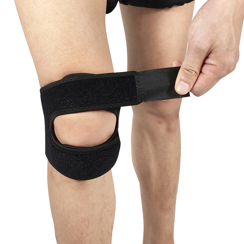 Neopren-Kniebandage mit doppeltem verstellbarem Riemen und Patella-Bandage