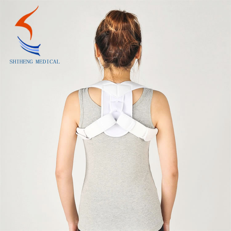 Adjustable white clavicle brace posture corrector