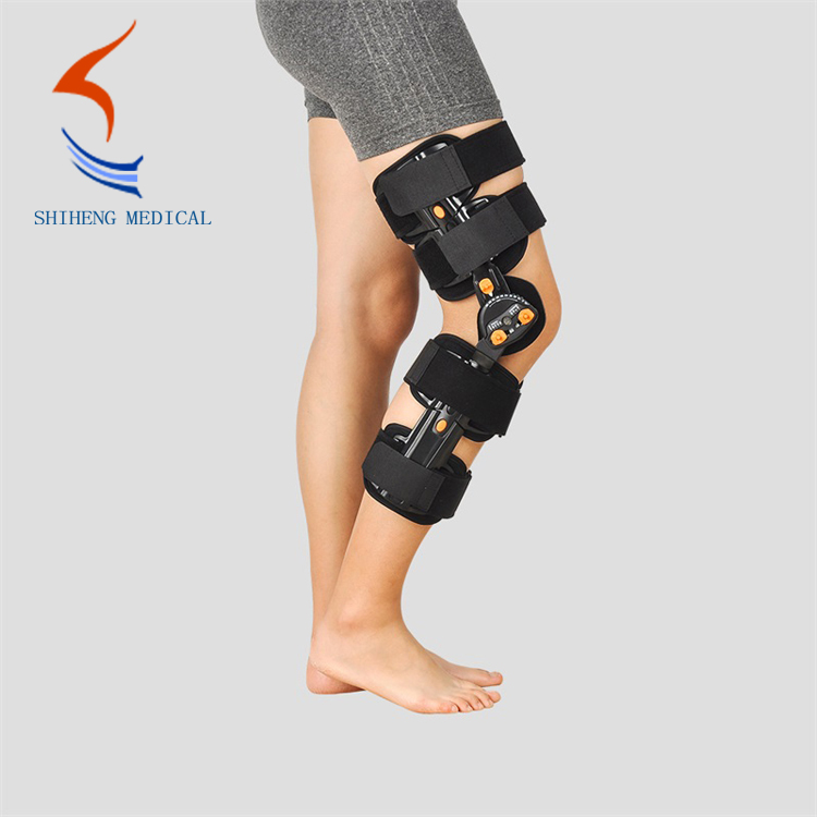Orthopedic knee support adjustable hinged knee brace
