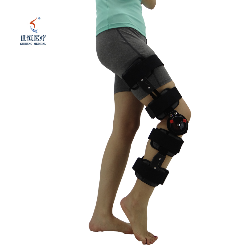 Tutore per ginocchio regolabile con supporto per ortesi a mandrino