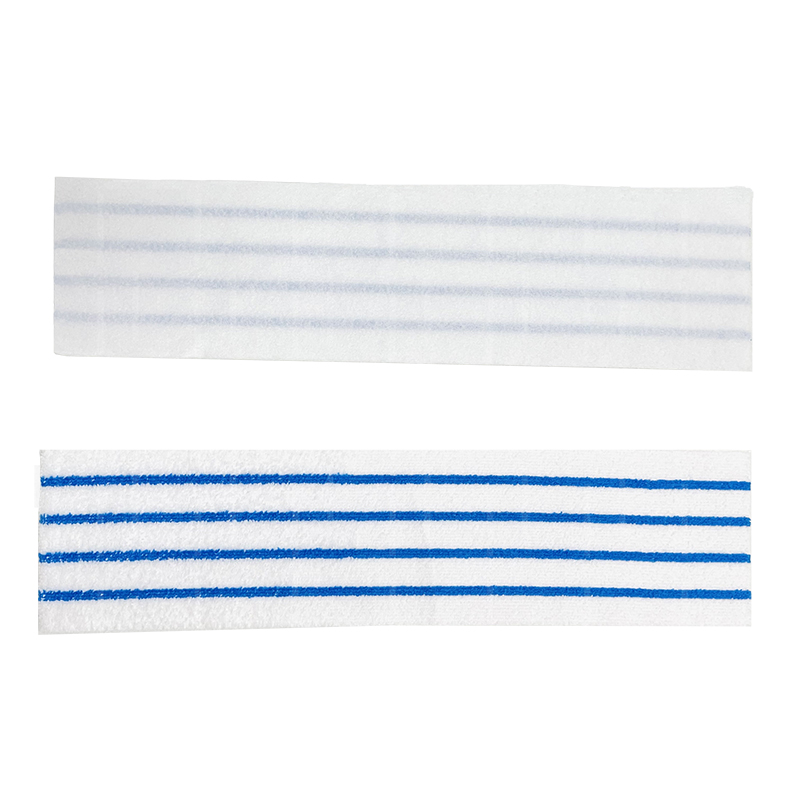 Super decontaminatievermogen Huishoudelijke wegwerp microvezel vloerreinigingsmoppads met blauwe streep