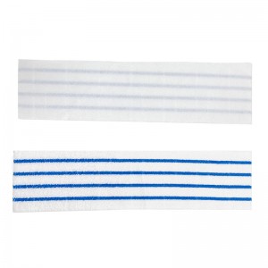 Super Decontamination Capability Household Disposable Microfiber Floor Cleaning Mop Pads With Blue Stripe