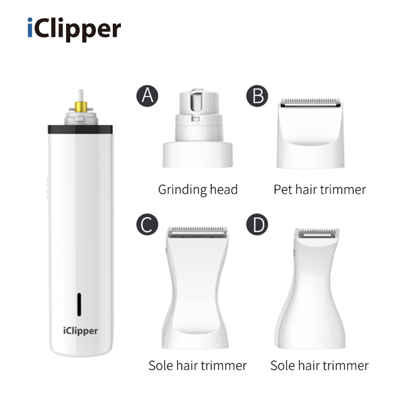 Iclipper-N4 5 په 1 کې بې تاره پالتو د پاکولو کلیپرونه د ویښتو کټولو بریښنایی تریمر د پالتو نیل ګرینډر