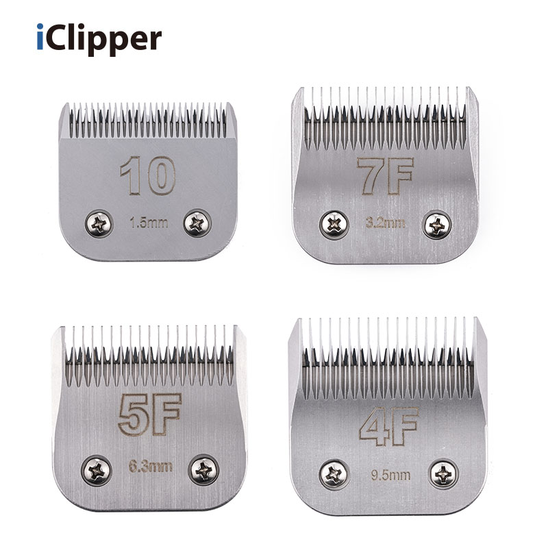 Iclipper A5 애완동물 머리 깎기 분리형 금속 블레이드(크기 3F 4F 5F 7F 10# 포함)