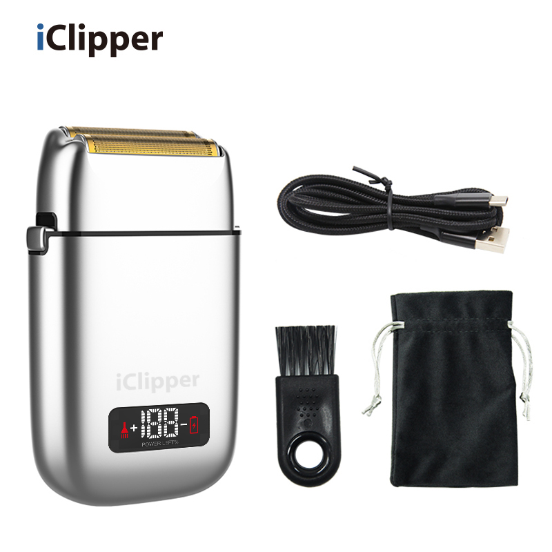 صفحه نمایش LED چند منظوره IClipper-TX2 فلزی سر دوبل کاتر ریش تراش مردانه یو اس بی