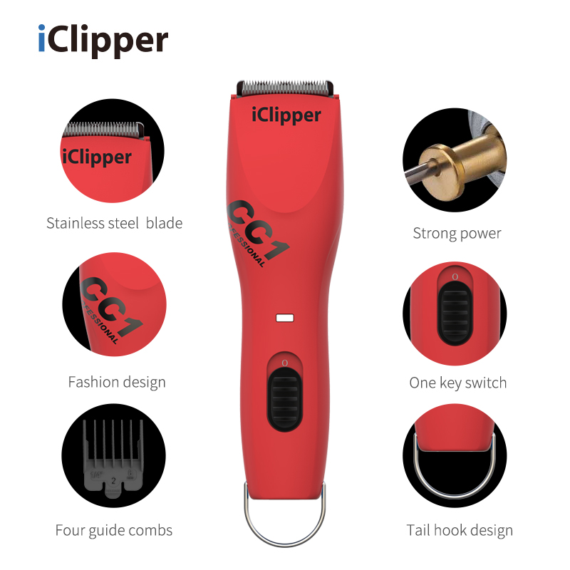 Iclipper-CC1 בעל חיים מקצועי בעל 2 מהירויות מנוע חזק חיית מחמד, שיער כלב הסרת כלי קוצץ שיער לחיות מחמד