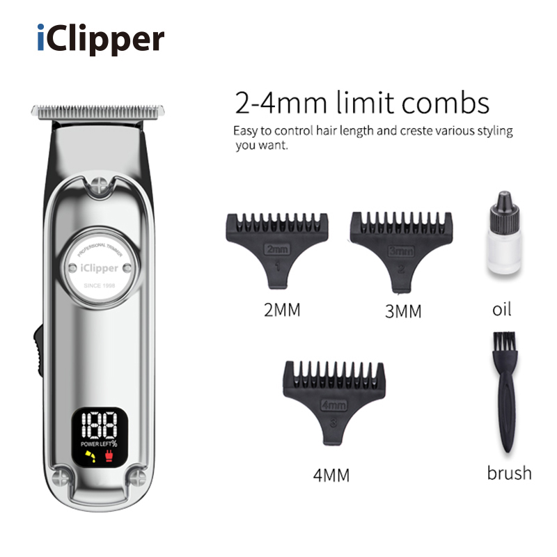 IClipper-I23s ໃຫມ່ Rechargeable Trimmer Beard Shaving Machine Hair Clippers Trimer ສໍາລັບຜູ້ຊາຍ