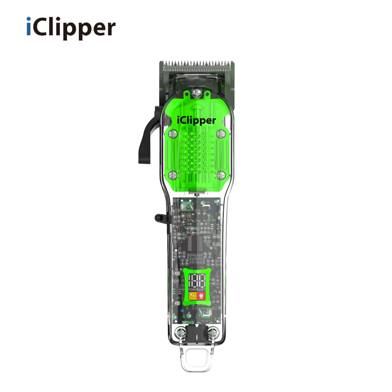 IClipper-Y11S Pełna przezroczystość Mocna profesjonalna bezprzewodowa akumulatorowa maszynka do strzyżenia włosów Trymer do włosów dla fryzjera
