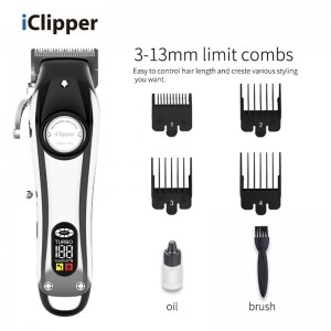 IClipper-Y62 Professional rechargeable electric wireless barber zero gapped hair clippers for men hair cutting
