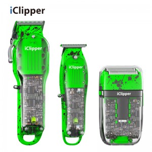 IClipper-Y10S Аптовая каляровая пластыкавая машынка для стрыжкі валасоў Прафесійны цырульнік Акумулятарны электрычны трымер для валасоў
