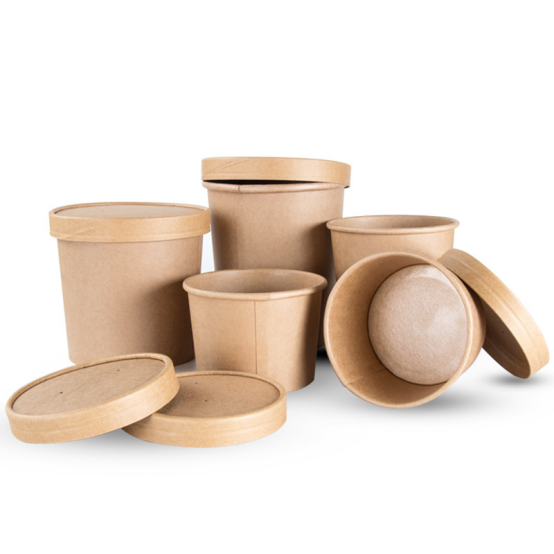 2019 wholesale price China Paper Salad Bowl with Lid 500ml-1300ml by Disposable Kraft Paper