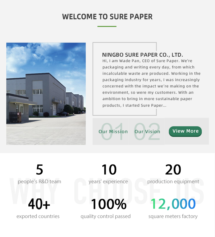 Glavni proizvod Ningbo sure paper Co., Ltd.