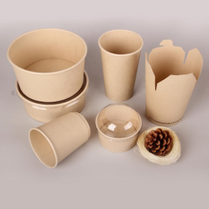 Factory directly China Biodegradable Kraft Paper Soup Cup Instant Noodles Bowls with Lids