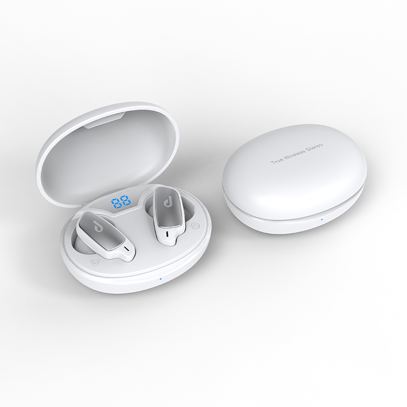 Bezdrátová sluchátka s dotykovým digitálním displejem baterie