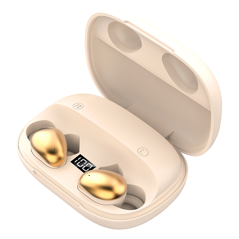 Headphone Bluetooth earbud nirkabel sejati kontrol sentuh dengan tampilan LED Digital casing pengisi daya