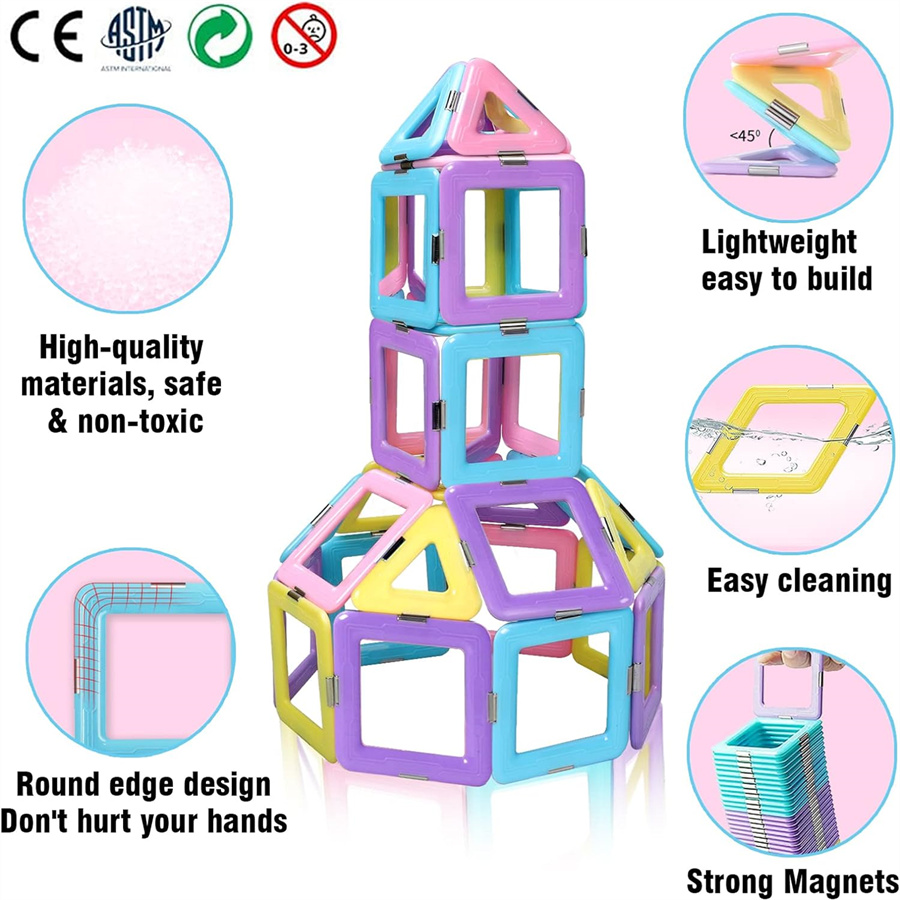 Castle Magnet Toy Building Block Magnetic Tiles fo033wq