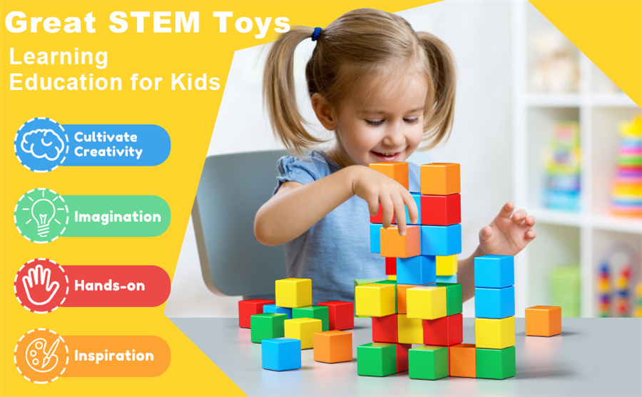Magnetic Blocks Cubes Toddler Toys Educational Con04dat