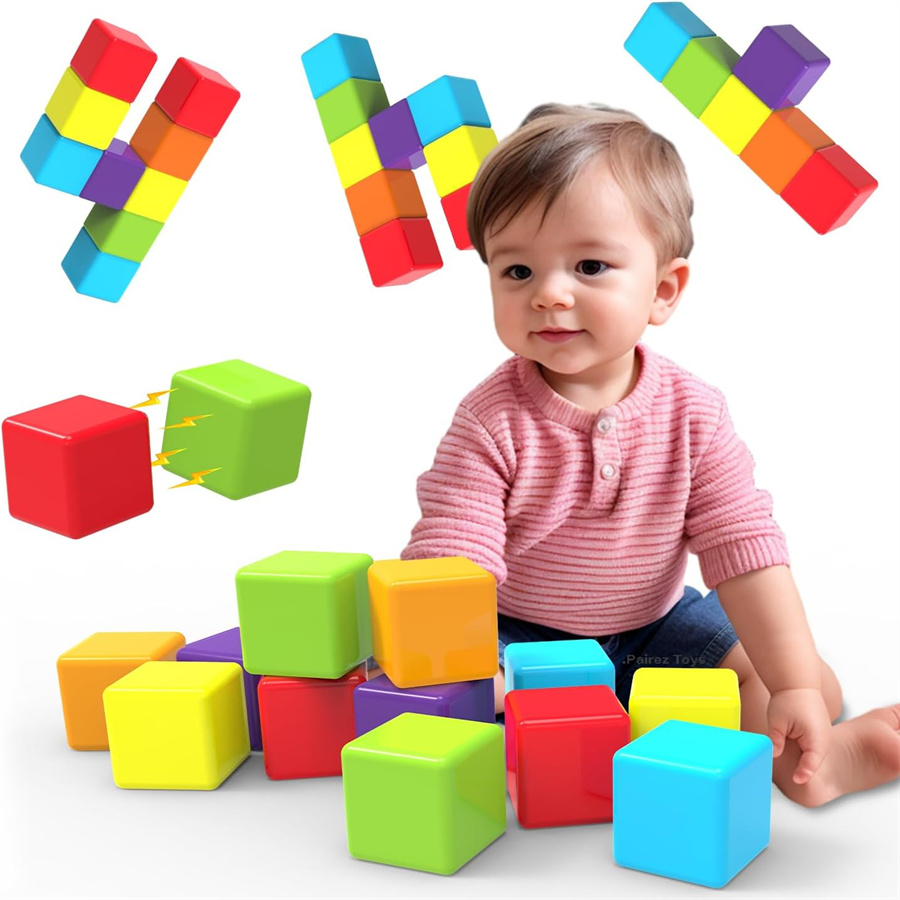 Magnetic Blocks Cubes Toddler Toys Educational Construction Magnet Building 1.42 Inch